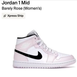 Barely Rose Jordan 1 mid